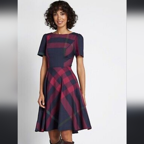 Modcloth retro inspired tartan dress - Picture 2 of 5